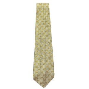 Robert Talbott for Davidsons Gold Geometric Silk Tie – Made in USA